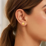 14k Yellow Gold Hexagon Stud Earrings