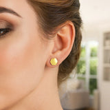 14k Yellow Gold Hexagon Stud Earrings