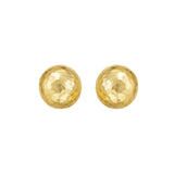 14K Yellow Gold Diamond Cut Faceted Ball Earrings