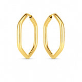 14k Yellow Gold Endless Hexagon Hoop Earrings