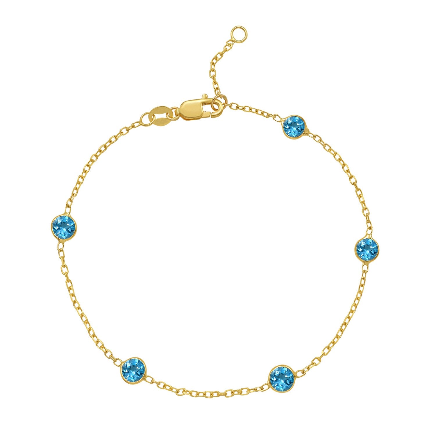 Blue Topaz Station Bracelet