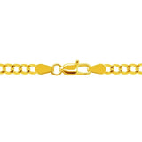 Solid Curb Chain 3.20 mm in 14k Yellow Gold, view 2