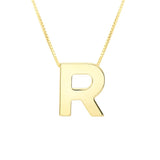 14K Yellow Gold Yours Truly Block Letter Initial R Necklace