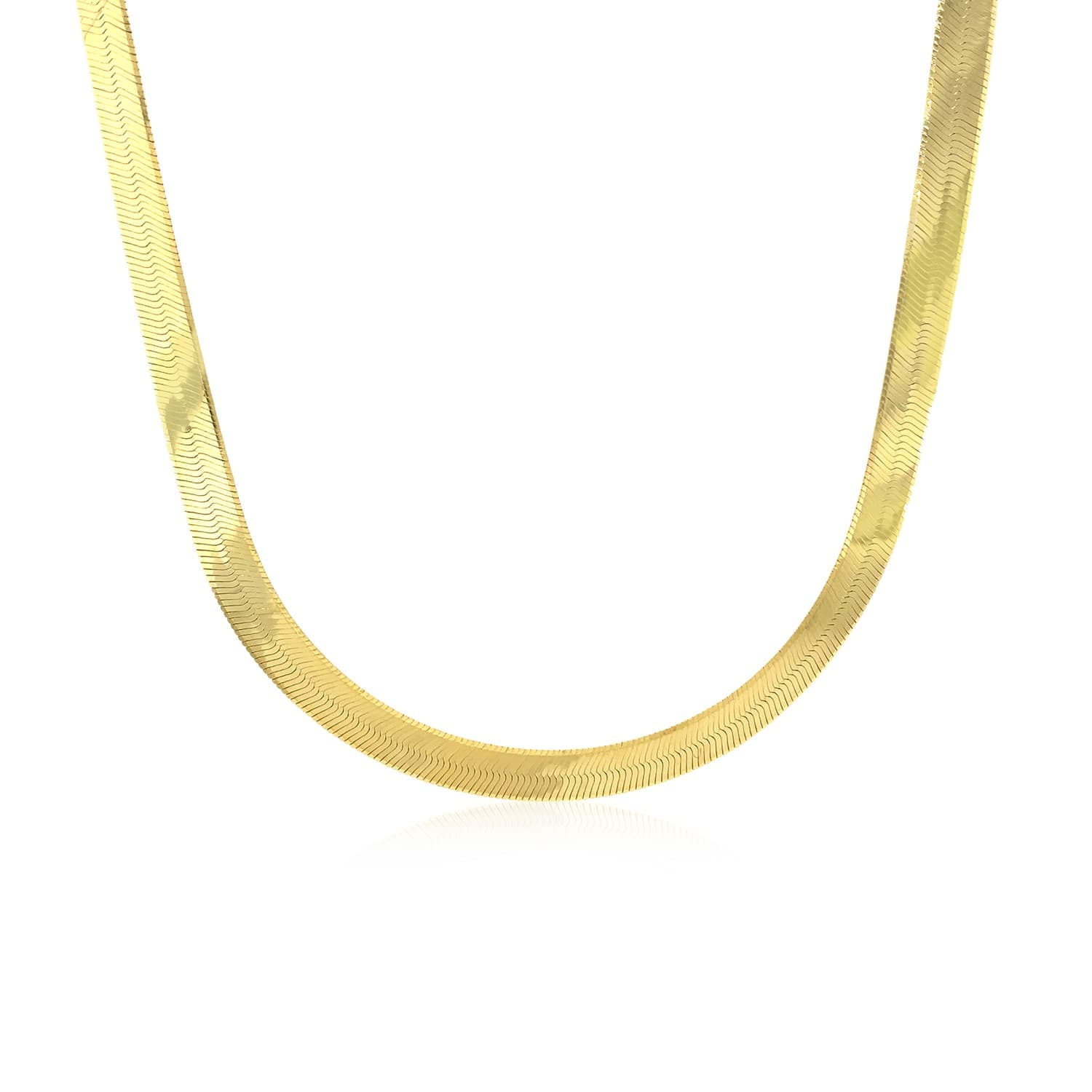 Super Flex Herringbone Chain 6.00 mm in 14k Yellow Gold, view 2