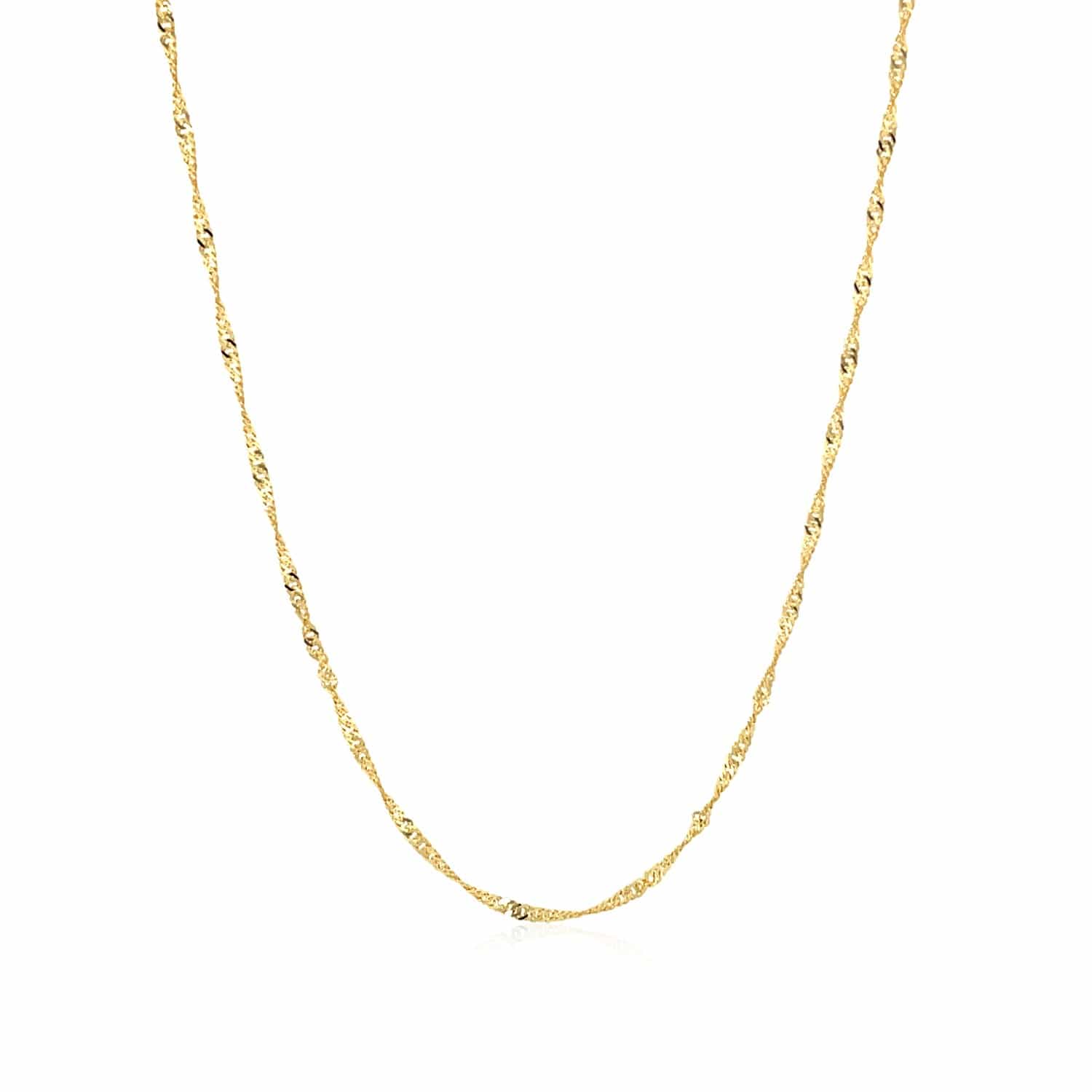 Singapore Chain 1.30 mm in 14k Yellow Gold, view 2