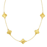 14K Yellow Gold Clover Necklace