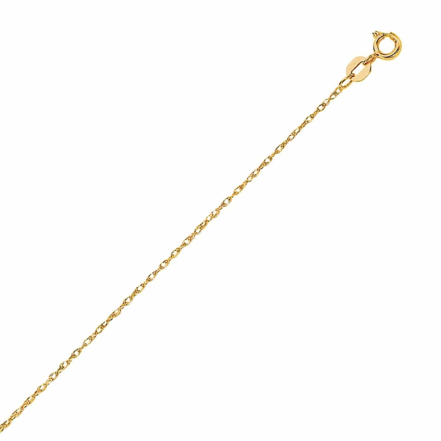 Machine Rope Chain 0.85 mm in 14k Yellow Gold