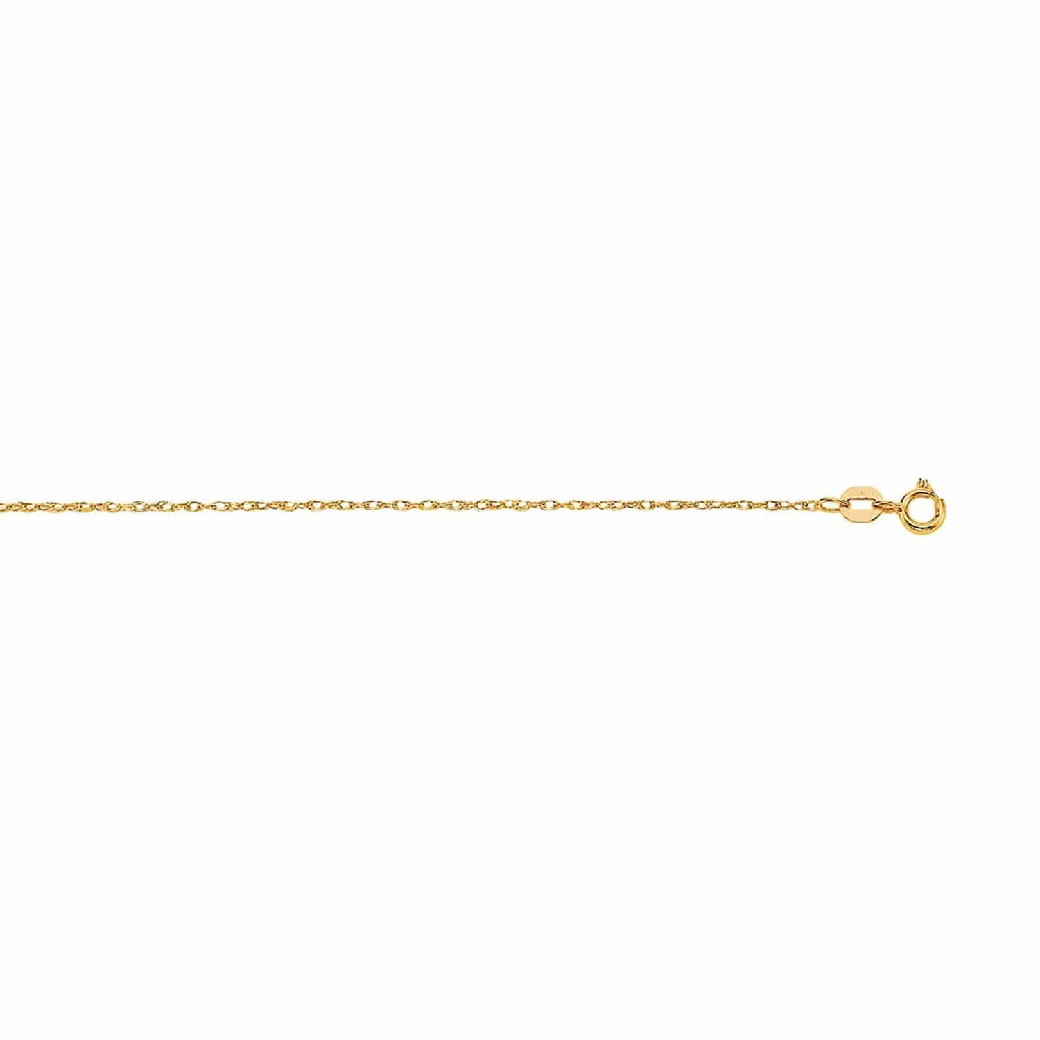 Machine Rope Chain 0.85 mm in 14k Yellow Gold, view 2