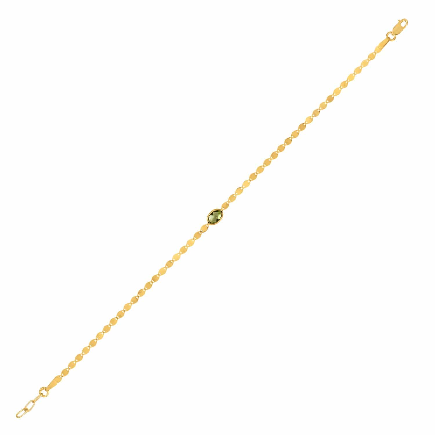 Peridot Mirrored Chain 2.20 mm in 14k Yellow Gold