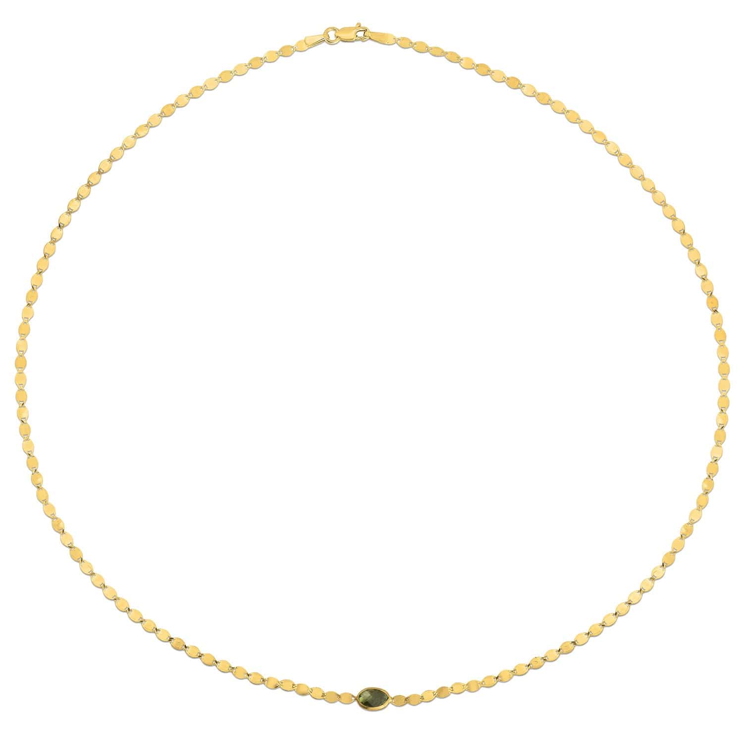 Peridot Mirrored Chain 2.20 mm in 14k Yellow Gold, view 2