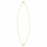 14K Yellow Gold Hexagon Mother Of Pearl Pendant Necklace