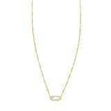 14K Yellow Gold Hexagon Mother Of Pearl Pendant Necklace