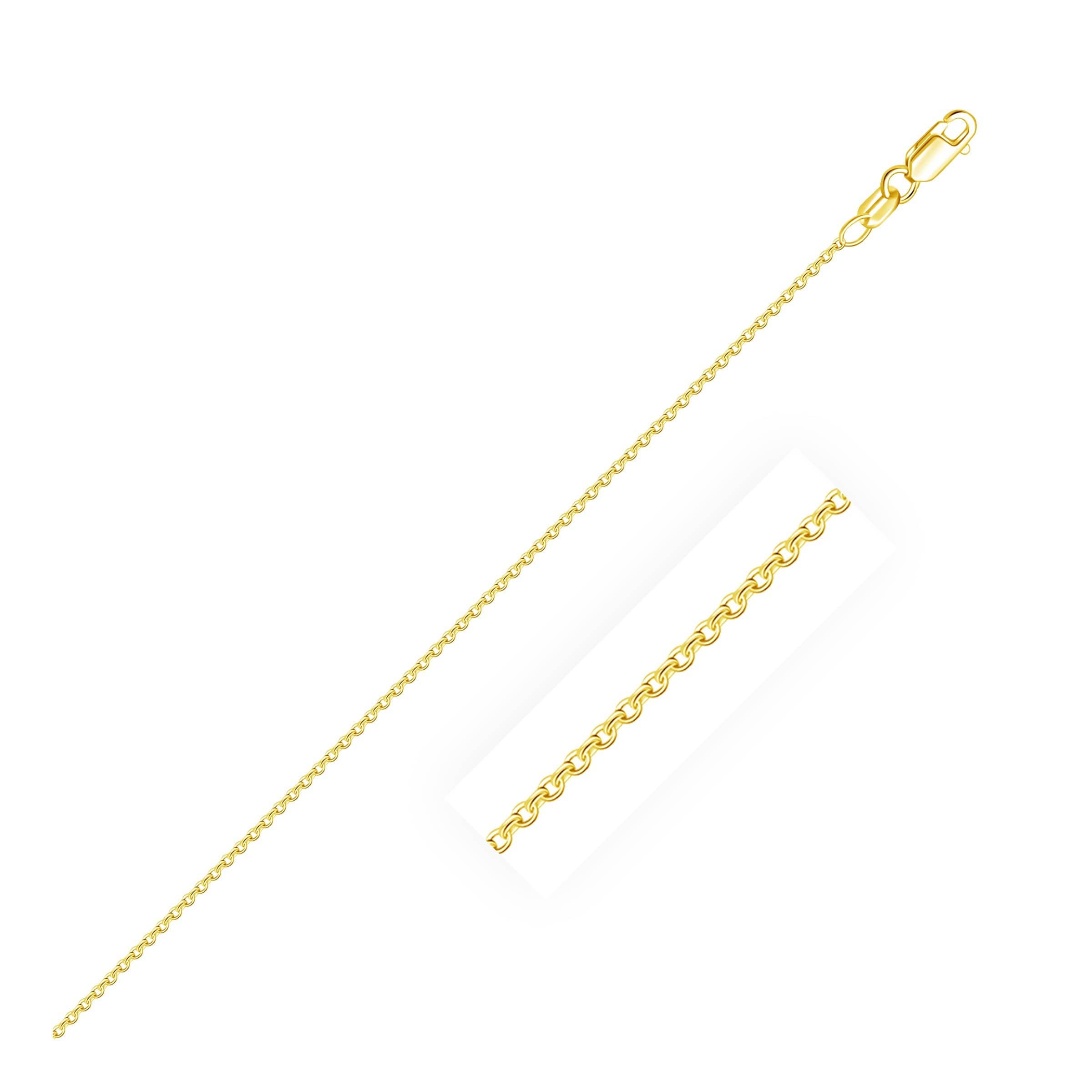 Round Cable Link Chain 0.97 mm in 18k Yellow Gold