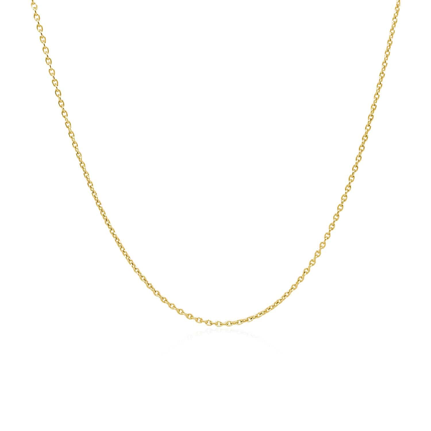 Round Cable Link Chain 0.97 mm in 18k Yellow Gold, view 2