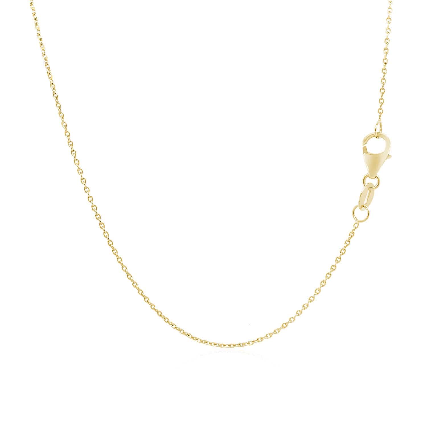 Round Cable Link Chain 0.97 mm in 18k Yellow Gold, view 3