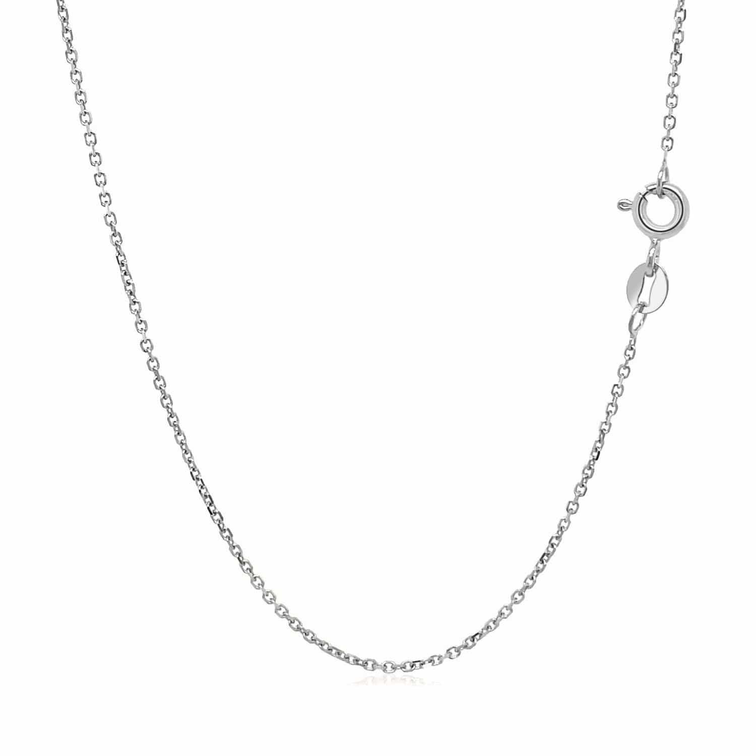 Diamond Cut Cable Link Chain 1.10 mm in 18k White Gold, view 3