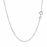 Diamond Cut Cable Link Chain 1.10 mm in 18k White Gold, view 3