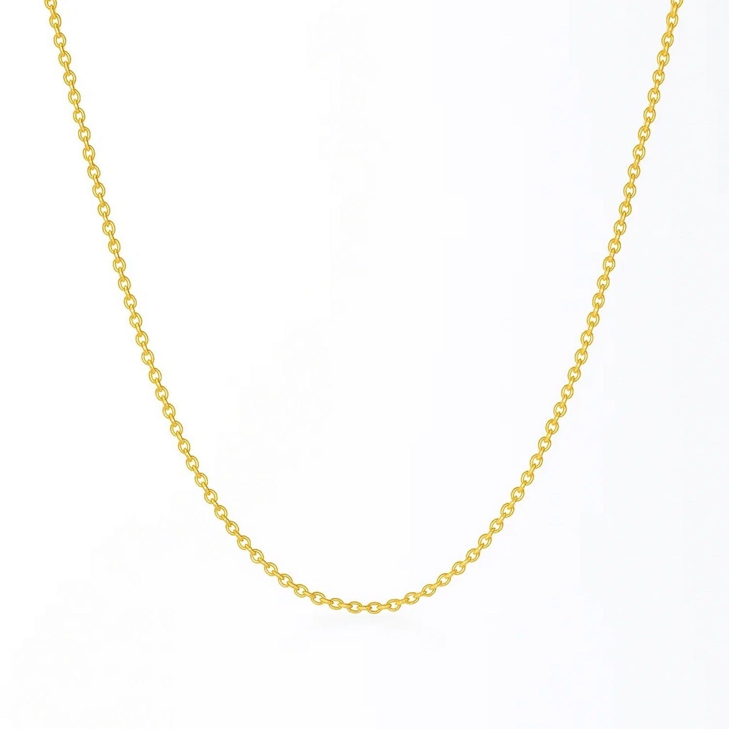 Round Cable Link Chain 2.4 mm in 14k Yellow Gold, view 2