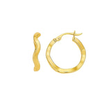 14K Yellow Gold Twist Hoop Earrings