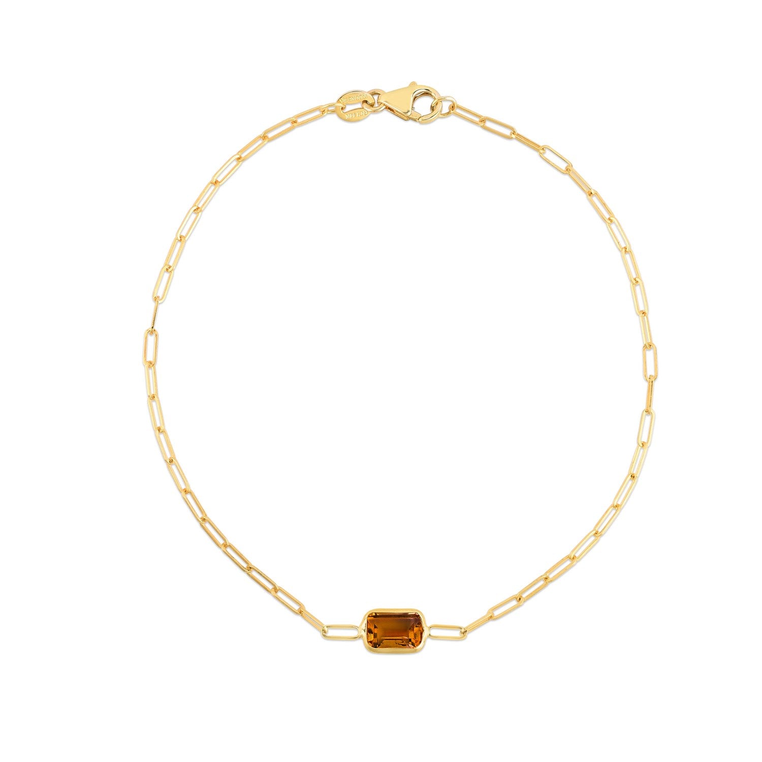 Citrine Paperclip Bracelet (1.50 mm)