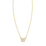 14K Yellow Gold Primavera Mother of Pearl Butterfly Necklace