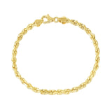 10k Yellow Gold Solid Diamond Cut Rope Bracelet (5.00 mm)