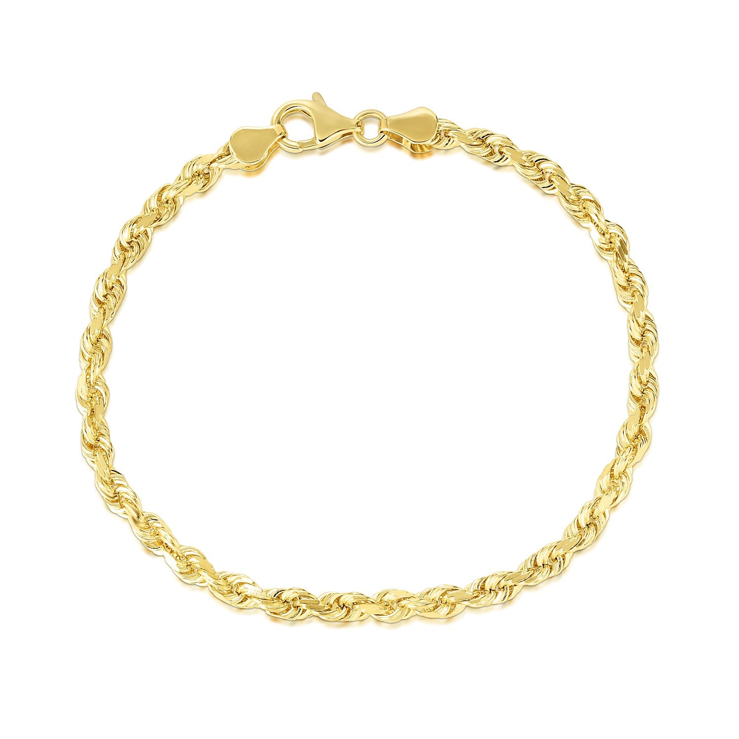 Solid Diamond Cut Rope Bracelet (5.00 mm)