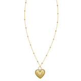 14K Yellow Gold Vintage Puffed Heart Necklace