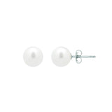 White Freshwater Cultured Pearl Stud Earrings in 14K White Gold (7.00 mm)