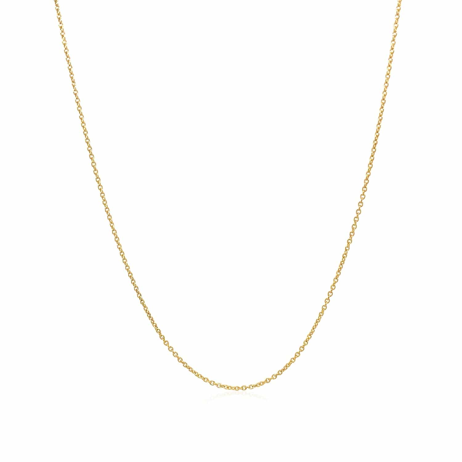 Oval Cable Link Chain 0.85 mm in 14k Yellow Gold, view 2