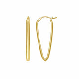 14K Yellow Gold V Hoop Earrings