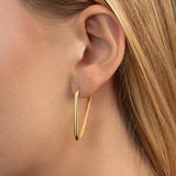 14K Yellow Gold V Hoop Earrings