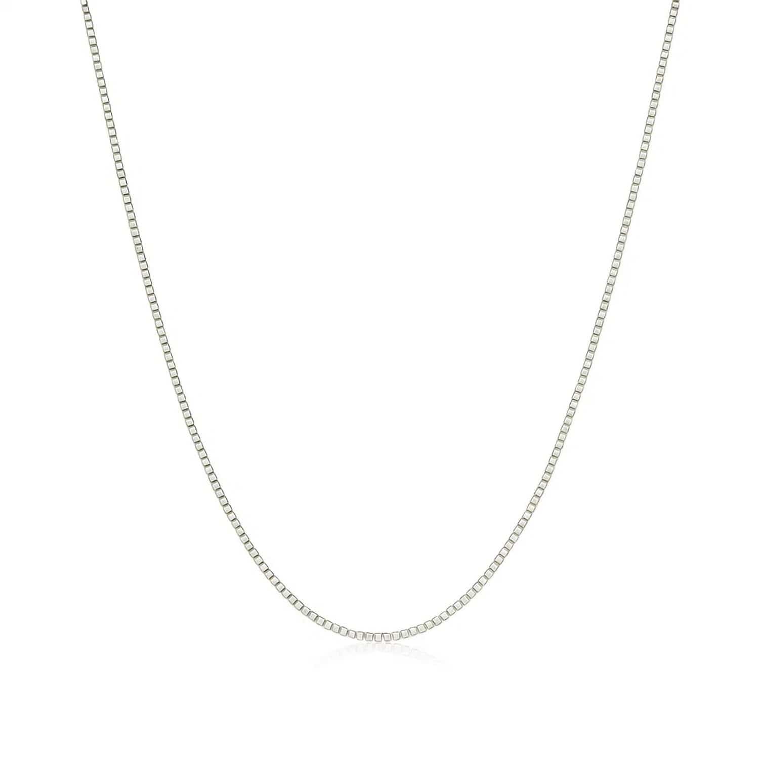 Classic Box Chain 0.45 mm in 14k White Gold, view 2