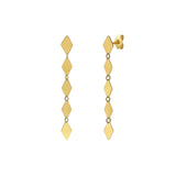 14K Yellow Gold Mirror Kite Link Drop Earrings