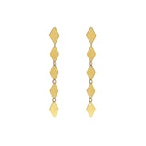 14K Yellow Gold Mirror Kite Link Drop Earrings