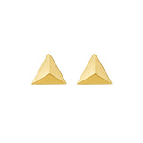 14K Yellow Gold Flat Back Triangle Earrings