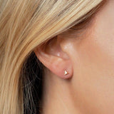 14K Yellow Gold Flat Back Triangle Earrings