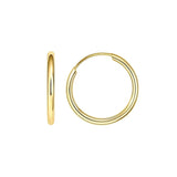 10k Yellow Gold Polished Endless Hoop Earrings (1.5x14mm)