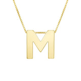 14K Yellow Gold Yours Truly Block Letter Initial M Necklace