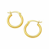 10k Yellow Gold Polished Hoop Earrings (2x15 mm)