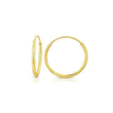 10K Yellow Gold Mini Endless Hoop Earrings