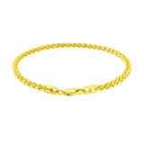 14k Yellow Gold Light Weight Wheat Bracelet  (3.20 mm)