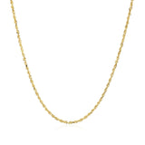 Solid Diamond Cut Rope Chain 1.40 mm in 14k Yellow Gold, view 2