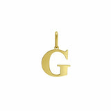 14K Yellow Gold Initial G Charm Pendant