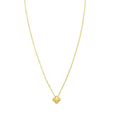 14K Yellow Gold Puffed Mini Clover Pendant Necklace