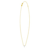 14K Yellow Gold Mini Diamond T Initial Pendant Necklace