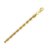 Hollow Diamond Cut Rope Chain 5.00 mm in 10k Yellow Gold