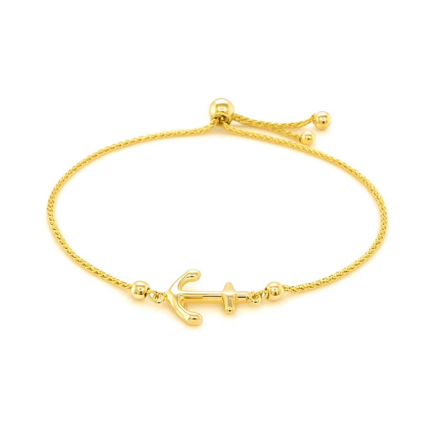 Anchor Design Adjustable Lariat Bracelet