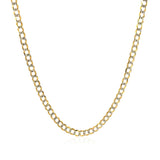 Pave Curb Chain 2.60 mm in 14k Two-Tone Gold, view 2