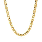 Miami Cuban Semi Solid Chain 4.50 mm in 10k Yellow Gold, view 2